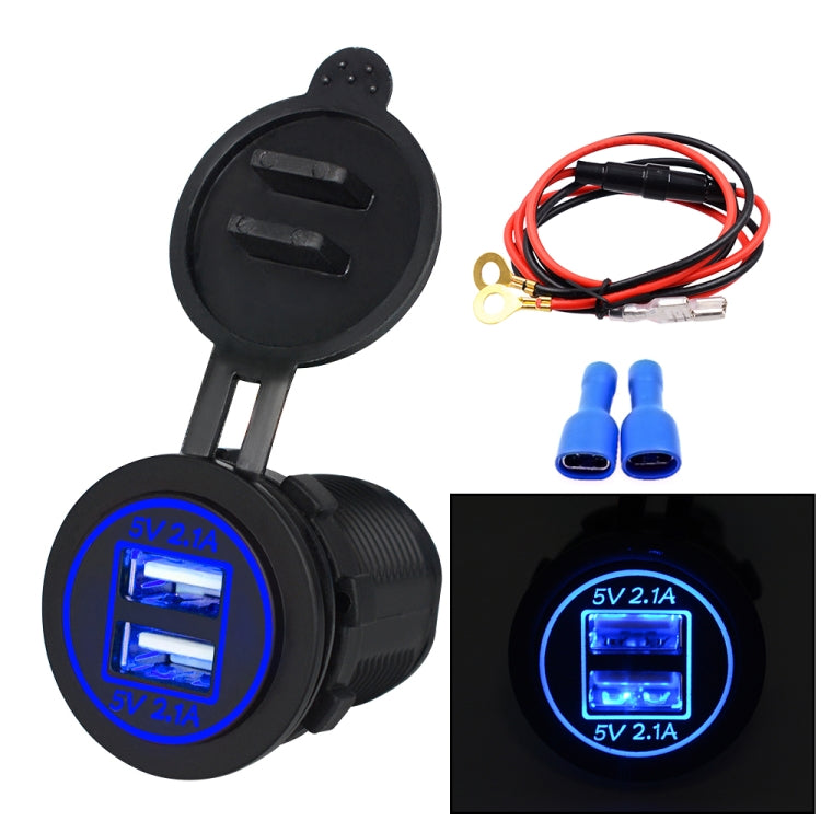 Universal Car Dual USB Charger Power Outlet Adapter 4.2A 5V IP66 with Aperture + 60cm Cable — view 8