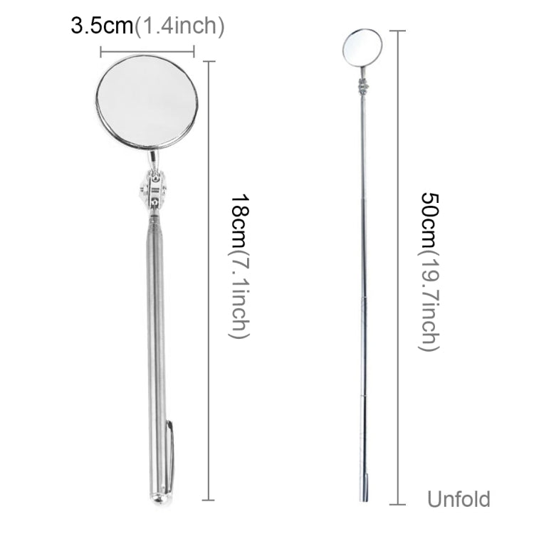 Vehicle Car Chassis Telescoping Inspection Mirror, Mirror Diameter: 3.5cm, Length: 50cm, Diameter: 50mm, Length: 350mm