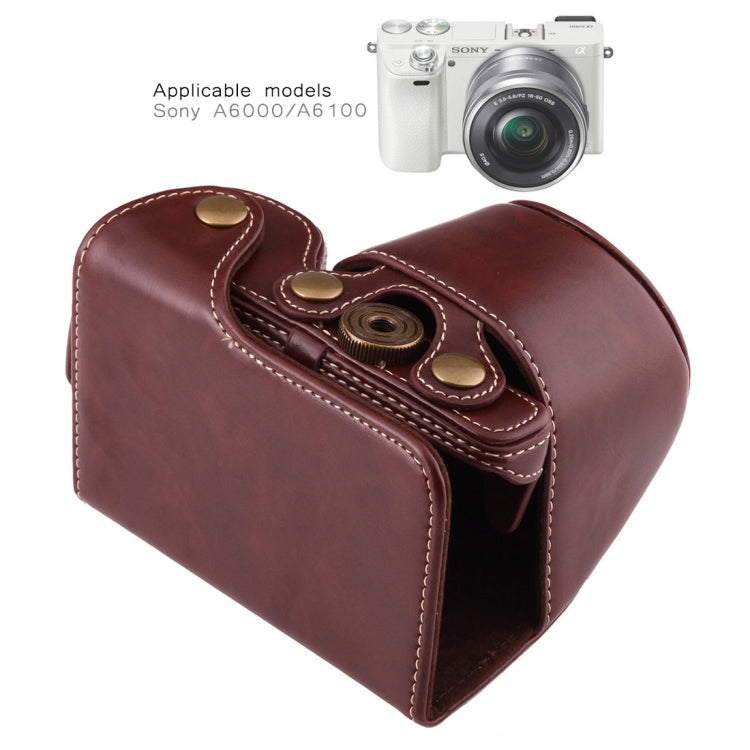 Full Body Camera PU Leather Case Bag with Strap for Sony A6000 / A6300 / Nex 6