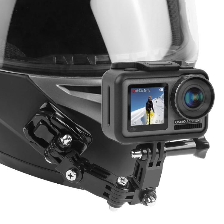 Cycling Helmet Adhesive Multi-Joint Arm Fixed Mount Set with J-Hook Buckle Mount & Adapter & Screw for GoPro, Insta360, DJI and Other Action Cameras