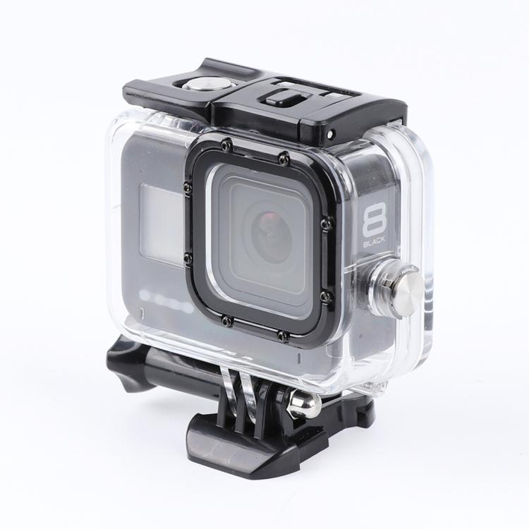 45m Waterproof Housing Protective Case with Buckle Basic Mount & Screw, For GoPro HERO8 Black