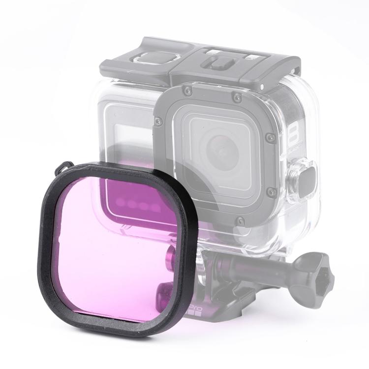 Square Housing Diving Color Lens Filter for GoPro HERO8 Black Original Waterproof Housing — Purple