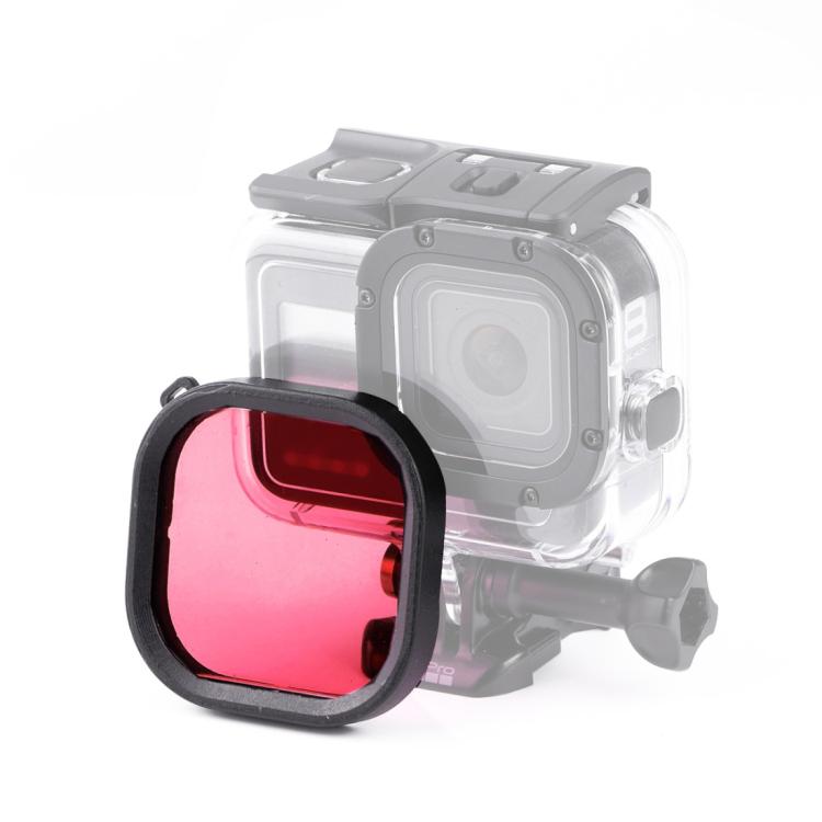Square Housing Diving Color Lens Filter for GoPro HERO8 Black Original Waterproof Housing — Red