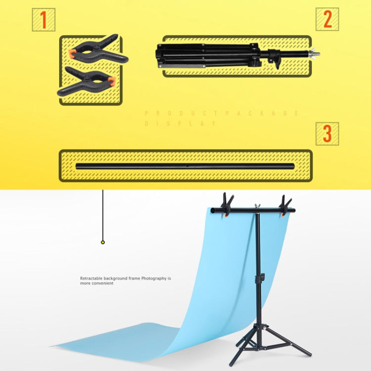 70x200cm T-Shape Photo Studio Background Support Stand Backdrop Crossbar Bracket Kit with Clips, No Backdrop