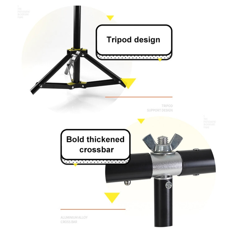 70x200cm T-Shape Photo Studio Background Support Stand Backdrop Crossbar Bracket Kit with Clips, No Backdrop