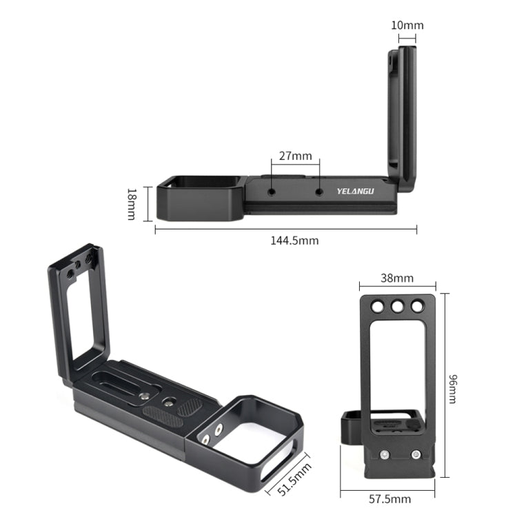 YELANGU CL6 YLG0712A Vertical Shoot Quick Release L Plate Bracket Base Holder for Sony A9 (ILCE-9) / A7 III/ A7R III — view 14