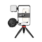 YELANGU PC204 YLG1801D Vlogging Live Broadcast LED Selfie Light Smartphone Video Rig Handle Stabilizer Bracket Kits with Microphone & Tripod