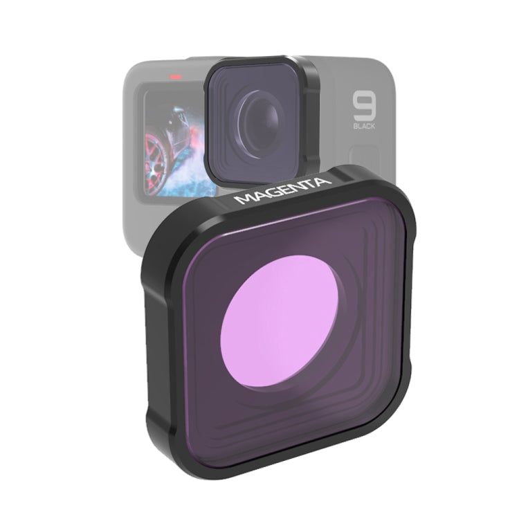 JSR KB Series Diving Color Lens Filter for GoPro HERO13 Black /12 Black /11 Black /10 Black /9 Black — Magenta