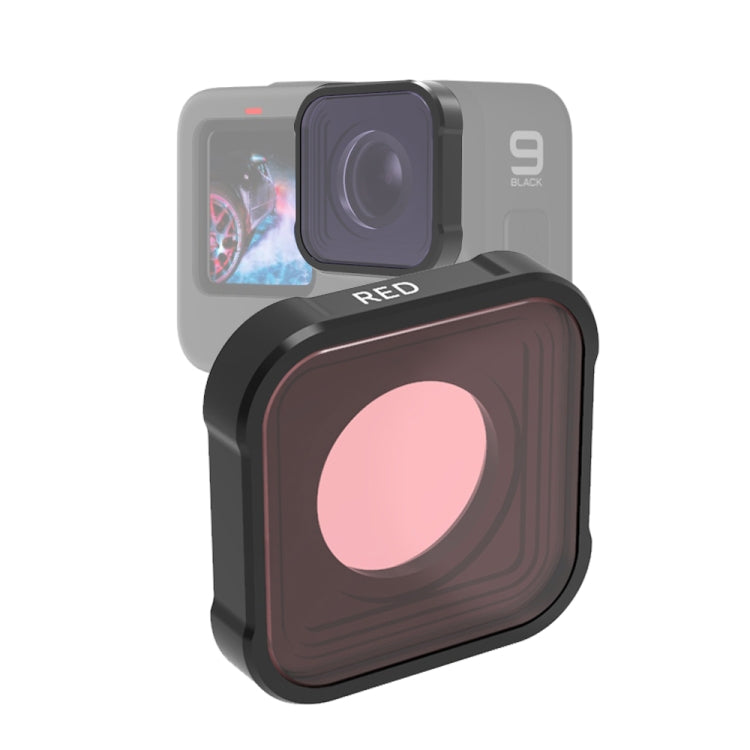 JSR KB Series Diving Color Lens Filter for GoPro HERO13 Black /12 Black /11 Black /10 Black /9 Black — Red