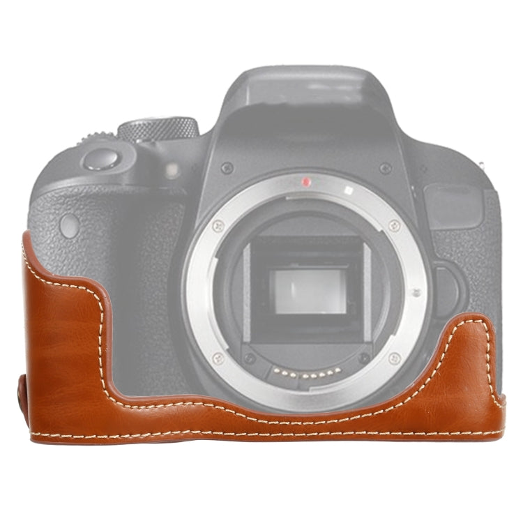 1/4 inch Thread PU Leather Camera Half Case Base for Canon EOS 77D / 800D, For Canon EOS 77D