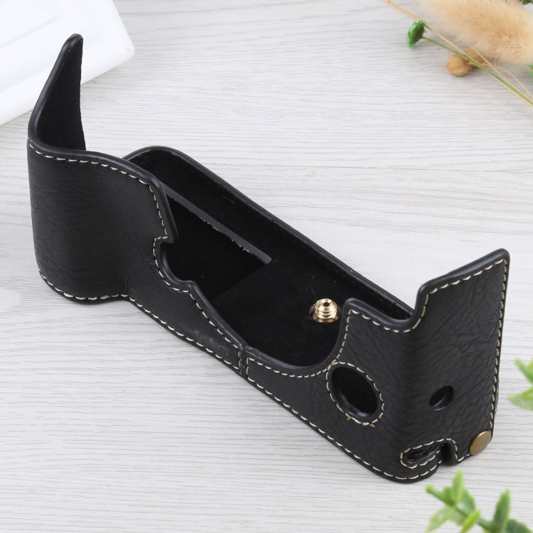 1/4 inch Thread Litchi Texture PU Leather Camera Half Case Base for FUJIFILM X-T4