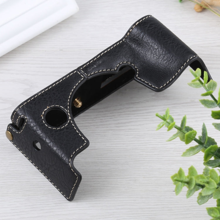 1/4 inch Thread Litchi Texture PU Leather Camera Half Case Base for FUJIFILM X-T4