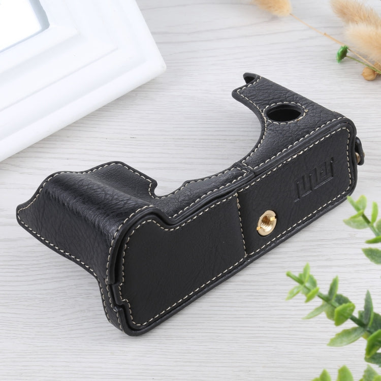 1/4 inch Thread Litchi Texture PU Leather Camera Half Case Base for FUJIFILM X-T4
