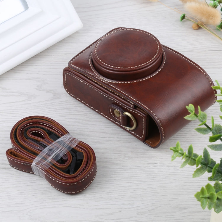 Vertical Flip Full Body Camera PU Leather Case Bag with Strap for Ricoh GR III / GRII, Sony ZV-1 / DSC-RX100M7 / RX100M6 / RX100M5 / RX100M2 — view 6