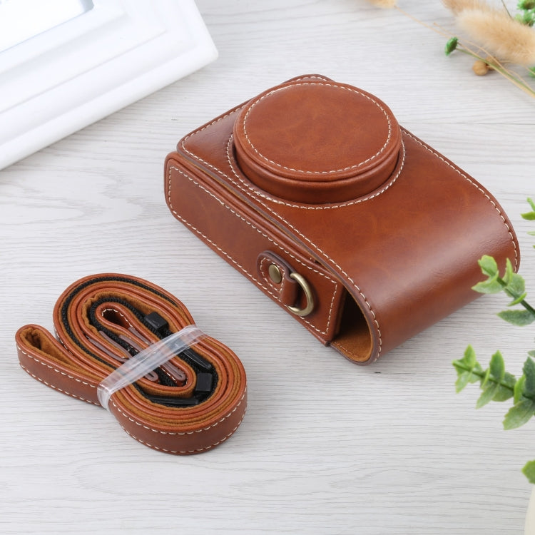 Vertical Flip Full Body Camera PU Leather Case Bag with Strap for Ricoh GR III / GRII, Sony ZV-1 / DSC-RX100M7 / RX100M6 / RX100M5 / RX100M2 — view 7