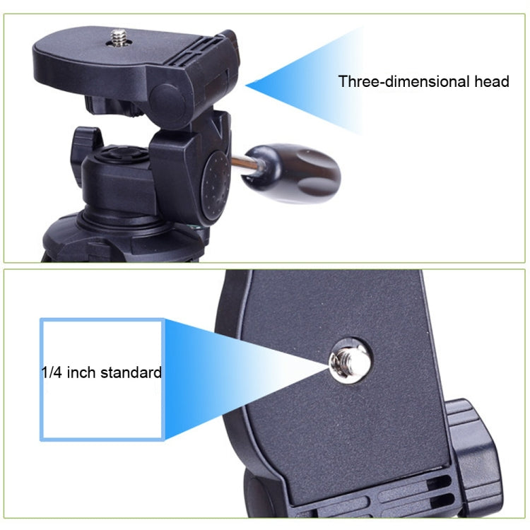 YUNTENG VCT-680RM 4-Section Folding Legs Aluminum Alloy Tripod Mount with Three-Dimensional Tripod Head for DSLR & Digital Camera, Adjustable Height: 46-138cm