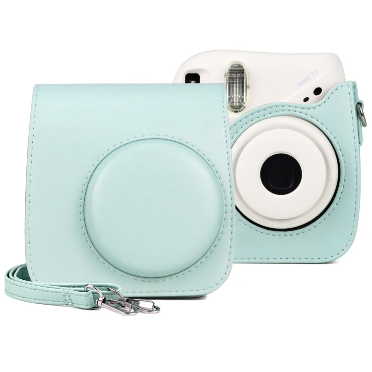 Retro Full Body PU Leather Case Camera Bag with Strap for FUJIFILM instax mini 7+ — White