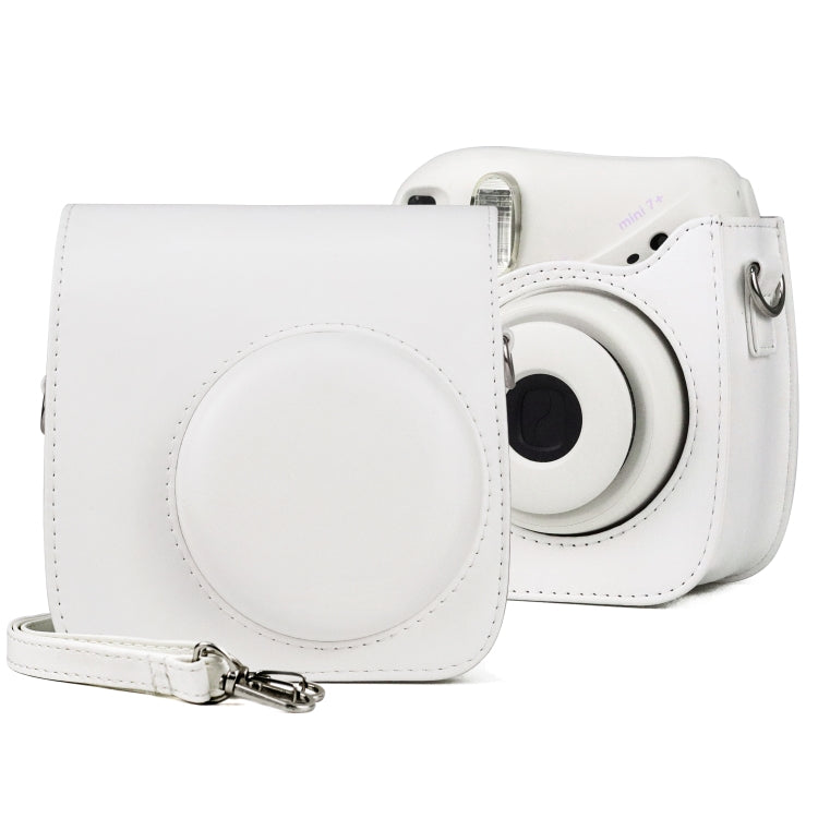 Retro Full Body PU Leather Case Camera Bag with Strap for FUJIFILM instax mini 7+ — Brown