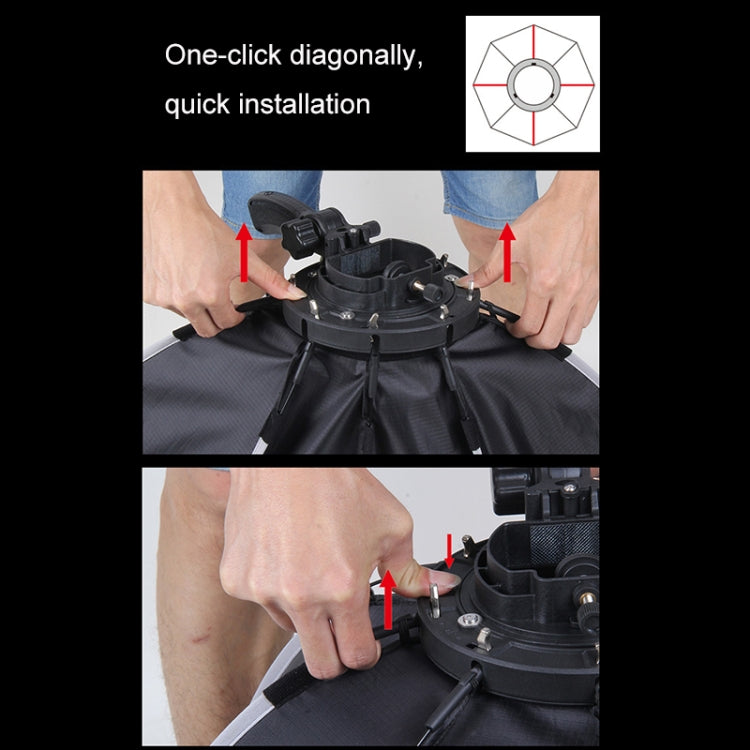 TRIOPO KS2-90 90cm Fast Loading Speedlite Flash Octagon Parabolic Softbox Diffuser