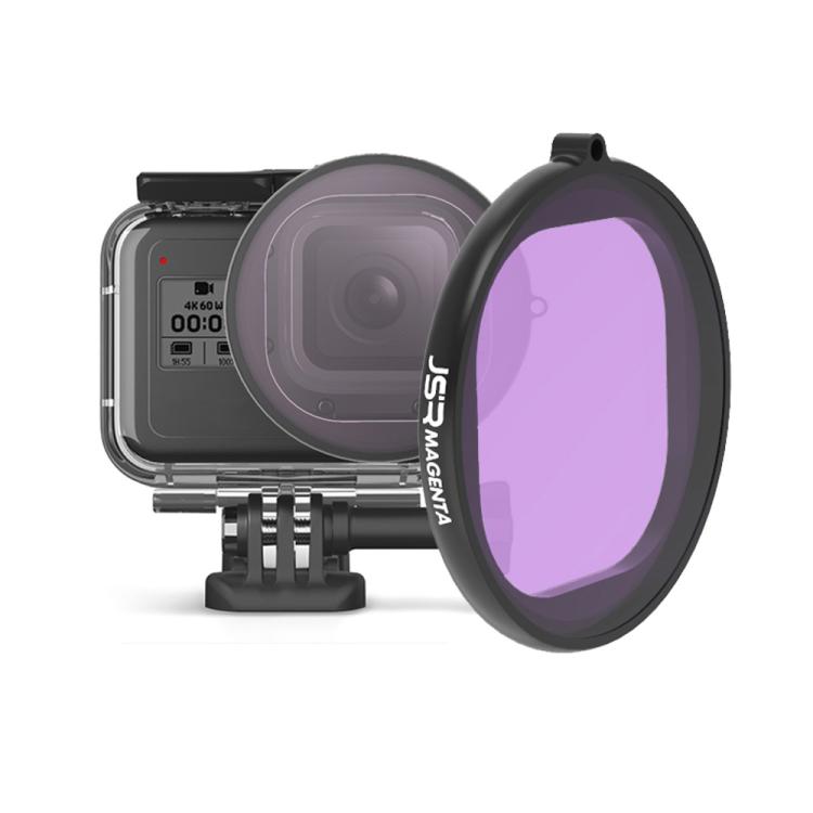 JSR Round Housing Diving Color Lens Filter for GoPro HERO8 Black — Pink