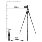 BEXIN RC334 Portable Collapsible Carbon Fiber Camera Tripod