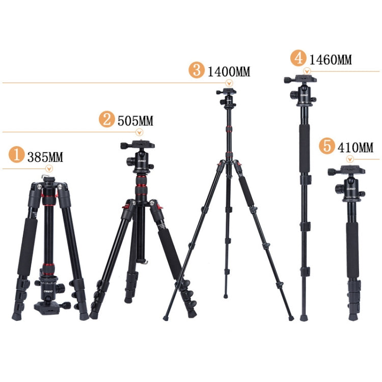 TRIOPO Oubao A-208S Adjustable Portable Aluminum Alloy Tripod with Ball Head for SLR Camera