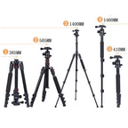 TRIOPO Oubao A-208S Adjustable Portable Aluminum Alloy Tripod with Ball Head for SLR Camera