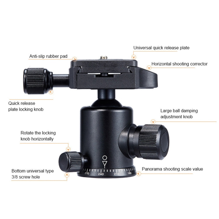 TRIOPO Oubao A-208S Adjustable Portable Aluminum Alloy Tripod with Ball Head for SLR Camera