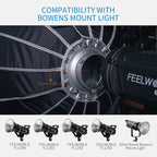 FEELWORLD FSP90 90cm Parabolic Softbox Quick Release Diffuser with Bowens Mount