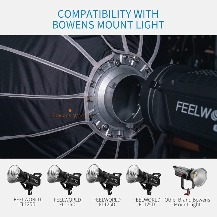 FEELWORLD FSP90 90cm Parabolic Softbox Quick Release Diffuser with Bowens Mount