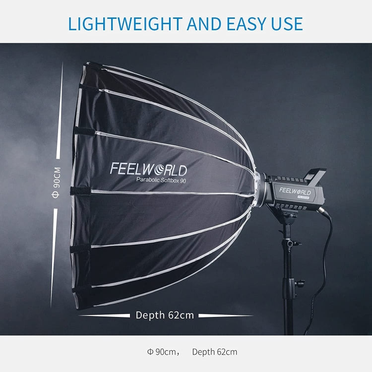 FEELWORLD FSP90 90cm Parabolic Softbox Quick Release Diffuser with Bowens Mount