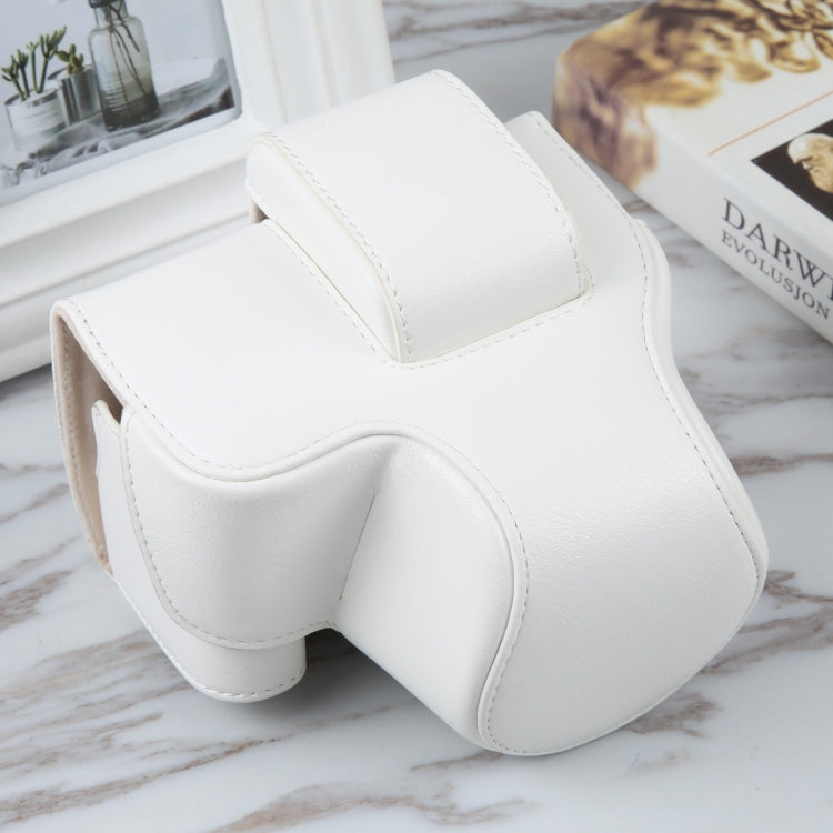 Camera Full Body Magnetic Leather Camera Case Bag with Strap, For Canon EOS R10