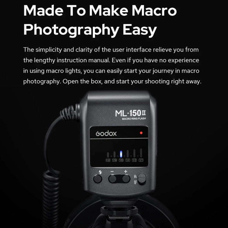 Godox ML-150II On-camera Macro Ring Flash Light with 8 Different Size Adapter Rings — view 3