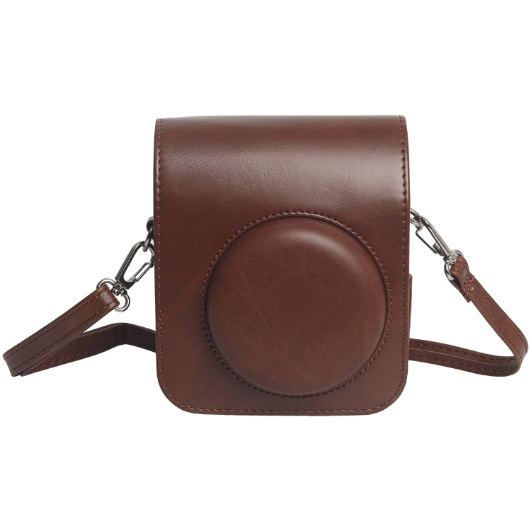 Leather Case Full Body Camera Bag with Shoulder Strap, For FUJIFILM Instax mini 12