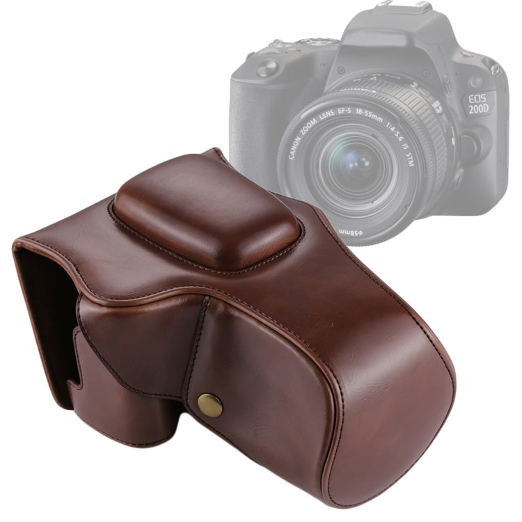 Full Body Camera PU Leather Case Bag for Canon EOS 200D (18-55mm Lens) — view 7