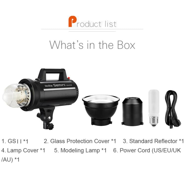 Godox Gemini GS400II Studio Flash Light 400Ws Bowens Mount Strobe Flash — view 14