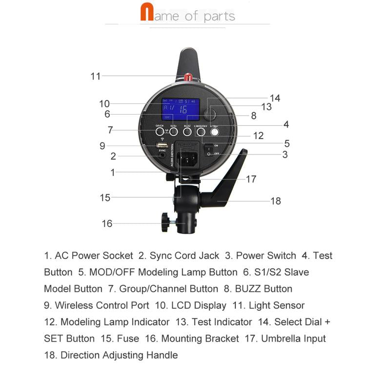 Godox Gemini GS400II Studio Flash Light 400Ws Bowens Mount Strobe Flash — view 9