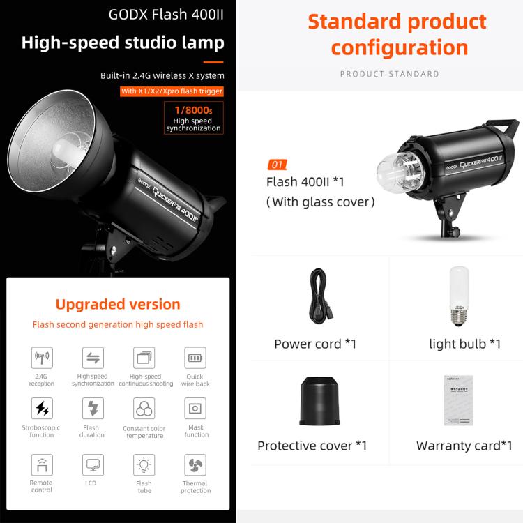 Godox Quicker 400IIM Studio Flash Light 400Ws Bowens Mount Strobe Flash — view 8