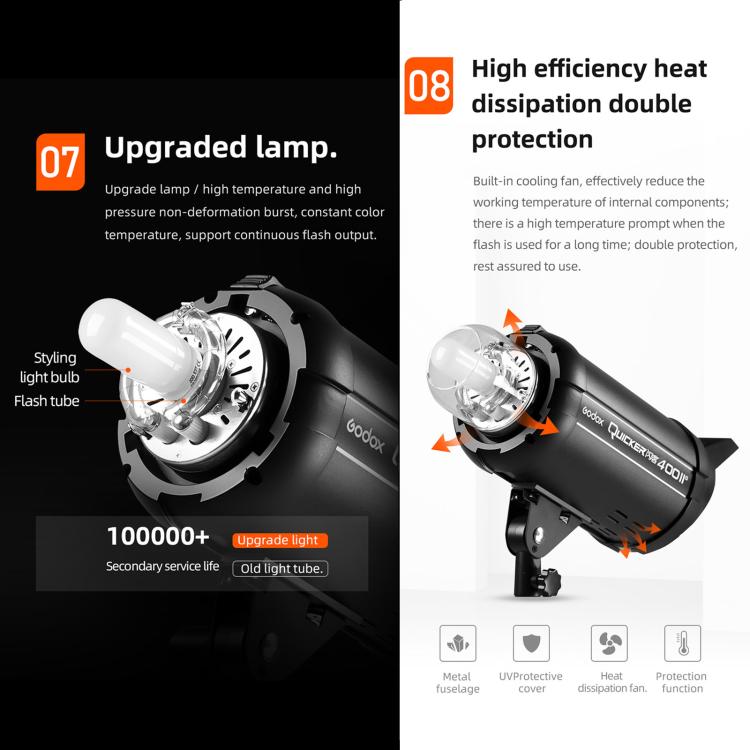 Godox Quicker 400IIM Studio Flash Light 400Ws Bowens Mount Strobe Flash — view 12