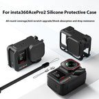 Silicone Protective Case with Wrist Strap & Lens Cover, For Insta360 Ace Pro 2