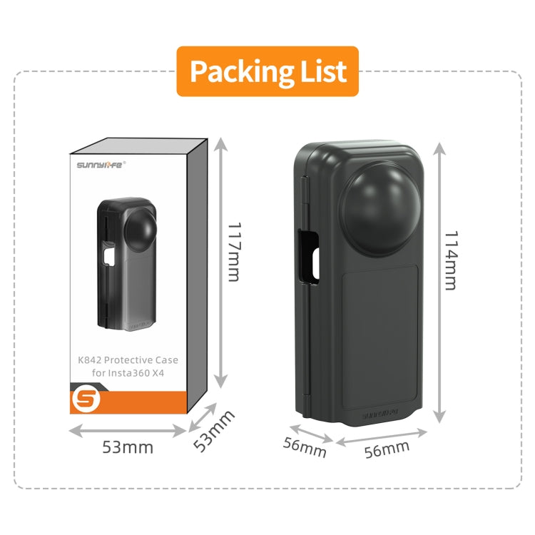 For Insta360 X4 Sunnylife Integrated Lens Screen Camera Cover Protector Screen Protective Case