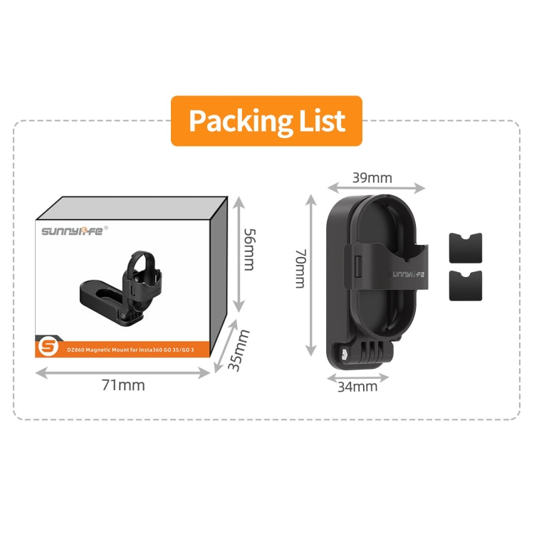 For Insta360 GO3 / GO 3S Sunnylife 360 Rotation Foldable Magnetic Mount
