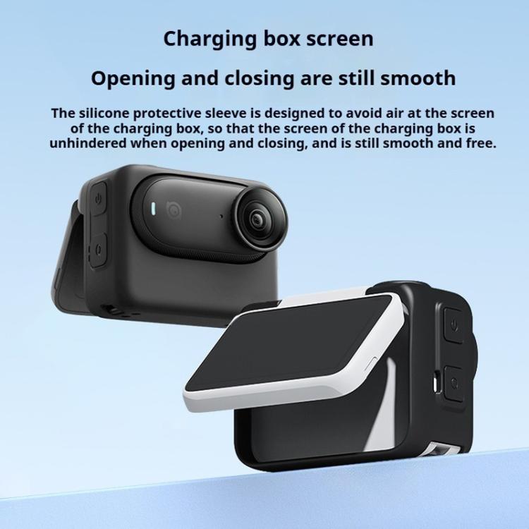 Camera Charging Case Silicone Case with Lens Cap & Strap, For Insta360 GO 3S