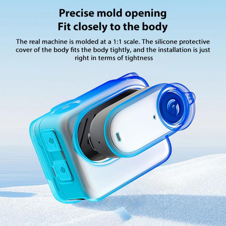 Camera Charging Case Silicone Case with Lens Cap & Strap, For Insta360 GO 3S
