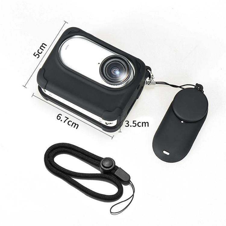 Camera Charging Case Silicone Case with Lens Cap & Strap, For Insta360 GO 3S
