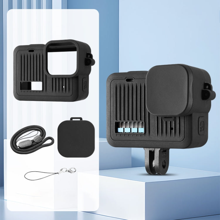For GoPro HERO 2024 Silicone Protective Case with Wrist Strap & Lens Cover