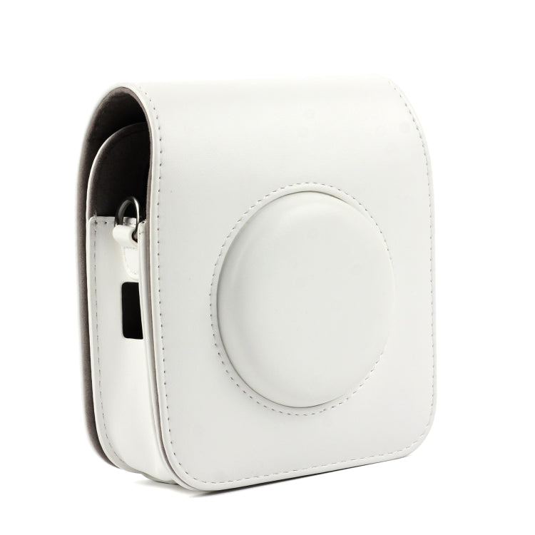 Vintage PU Leather Camera Case Protective bag for FUJIFILM Instax SQUARE SQ10 Camera, with Adjustable Shoulder Strap — White