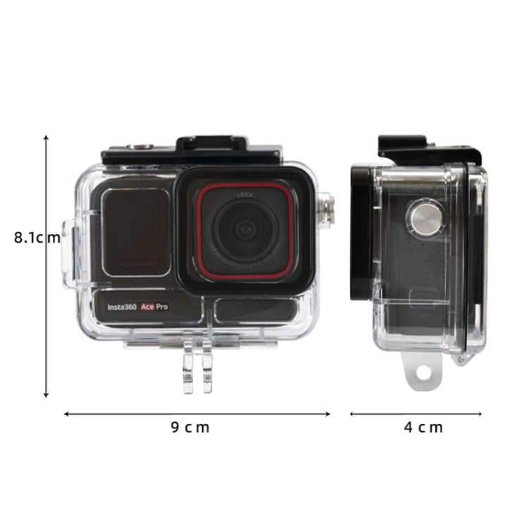Underwater Waterproof Housing Case with Base Adapter & Screw, For Insta360 Ace Pro 2