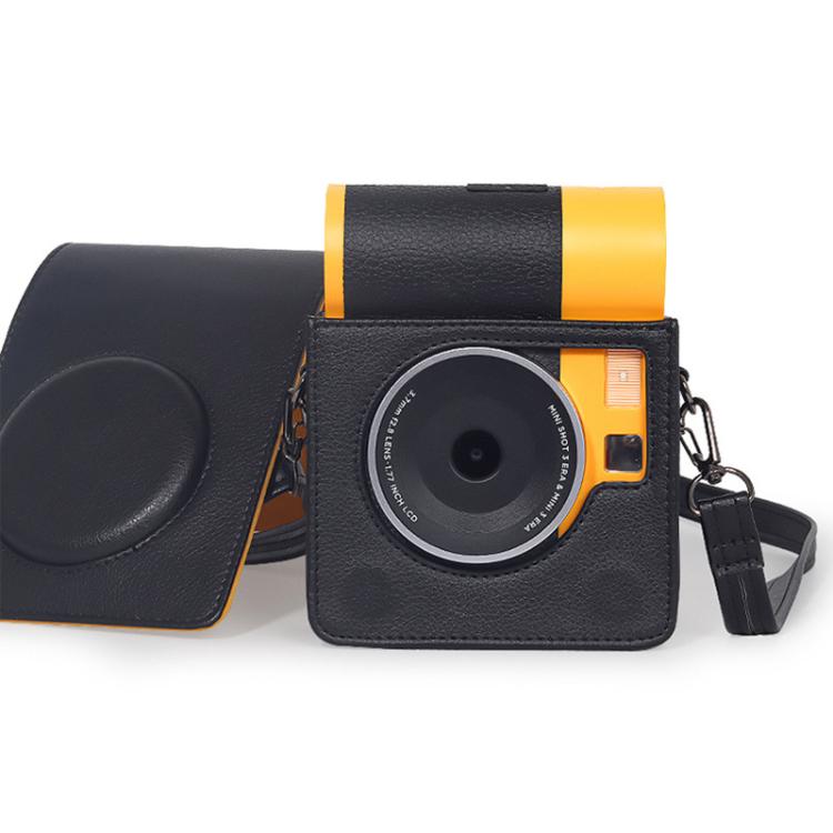 Vertical Full Body Camera Vegan Leather Case Bag with Strap For Kodak MINI SHOT 3 ERA MS300