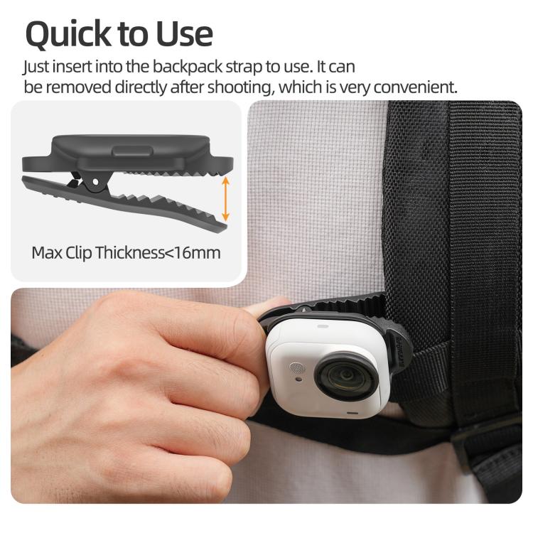 Sunnylife Magnetic Backpack Clip Action Camera Clamp Vertical-Horizontal Mount — view 8